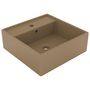Voir la diapositive 1 : VIDAXL Lavabo carre de luxe a trop-plein Creme mat 41x41 cm Ceramique