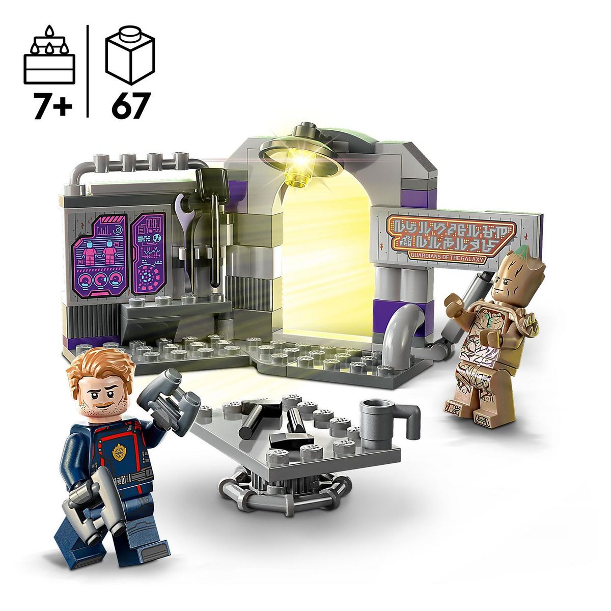 LEGO Marvel 76253 Le QG des Gardiens de la Galaxie Volume 3, Jeu avec Minifigurines Groot et Star-Lord, Jouet Super-Héros Enfants