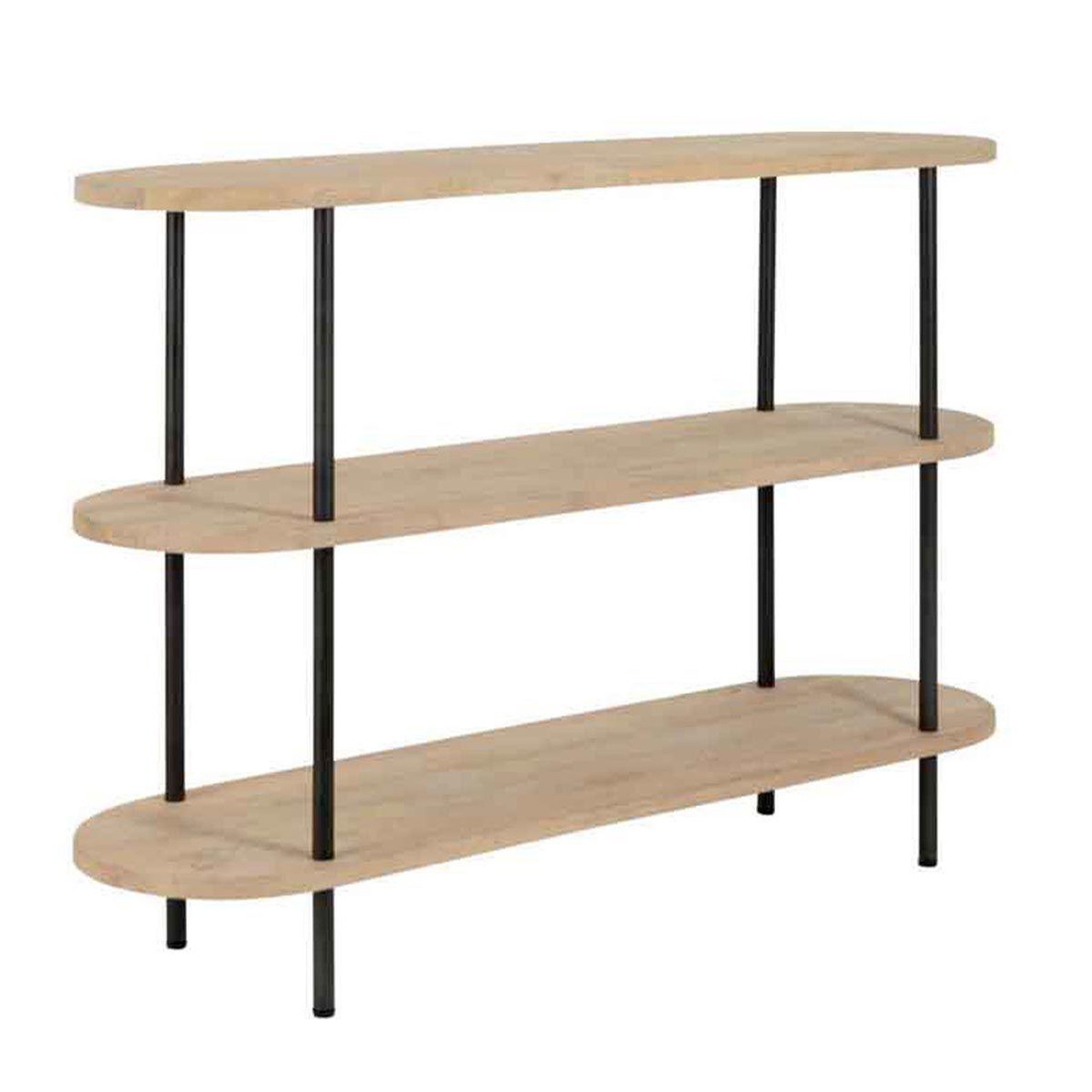 Voir la diapositive 1 : J-LINE Console 3 Niveaux en Bois  Eli  140cm Naturel