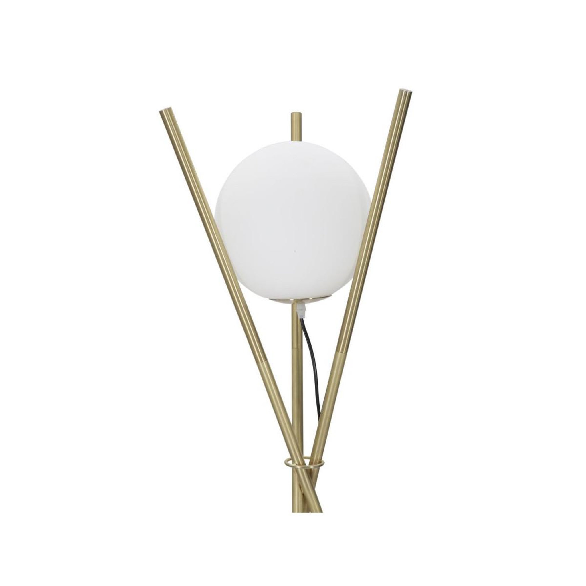 Voir la diapositive 3 : Paris Prix Lampadaire sphère  glamy x  155cm blanc & or