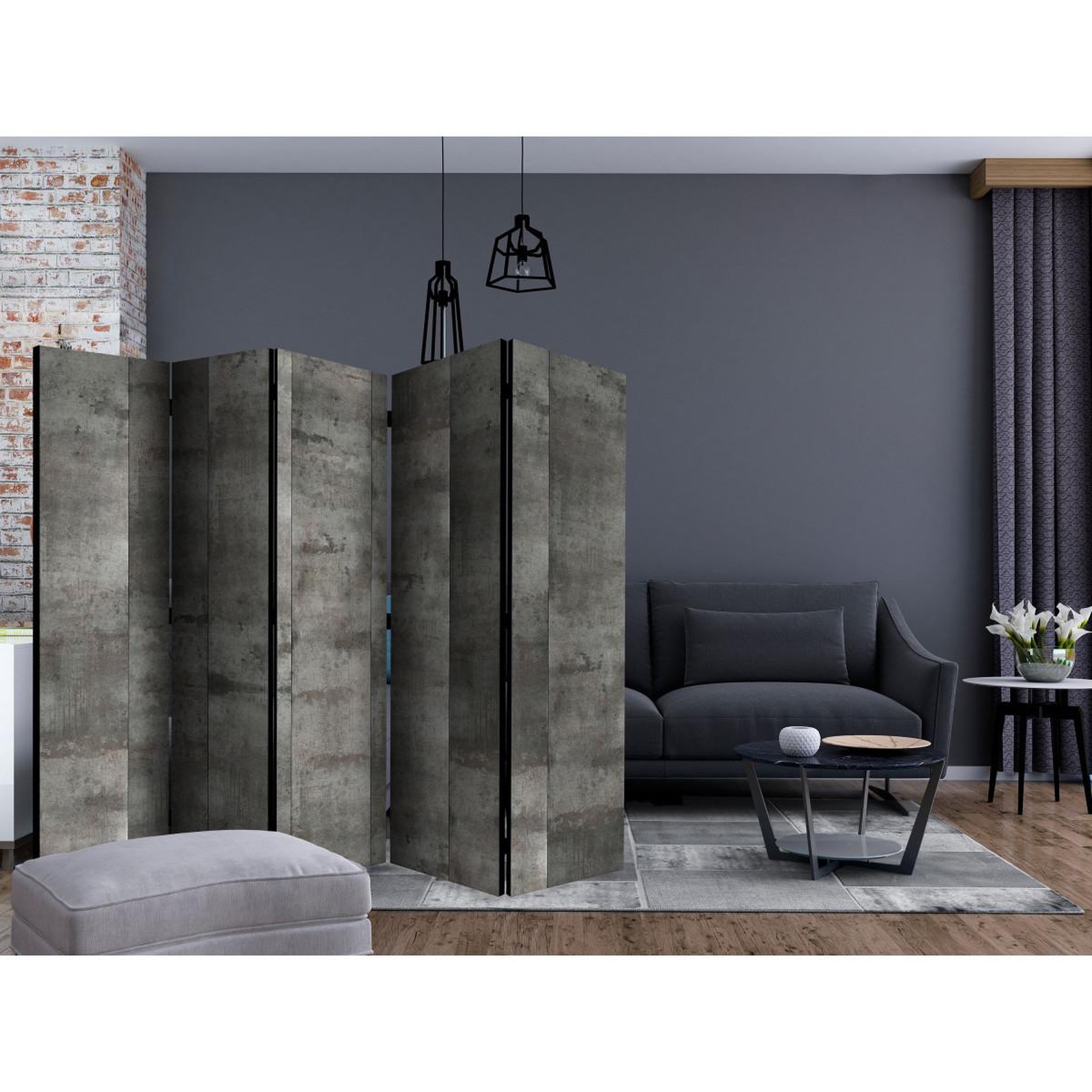 Voir la diapositive 2 : Paris Prix Paravent 5 volets  steel design  172x225cm