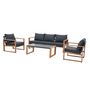 Voir la diapositive 2 : CIDDECO Salon bas de jardin 6 personnes alu imitation bois DUISBURG