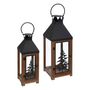 Voir la diapositive 1 : ATMOSPHERA Lot de 2 Lanternes  Sapin  55cm Noir