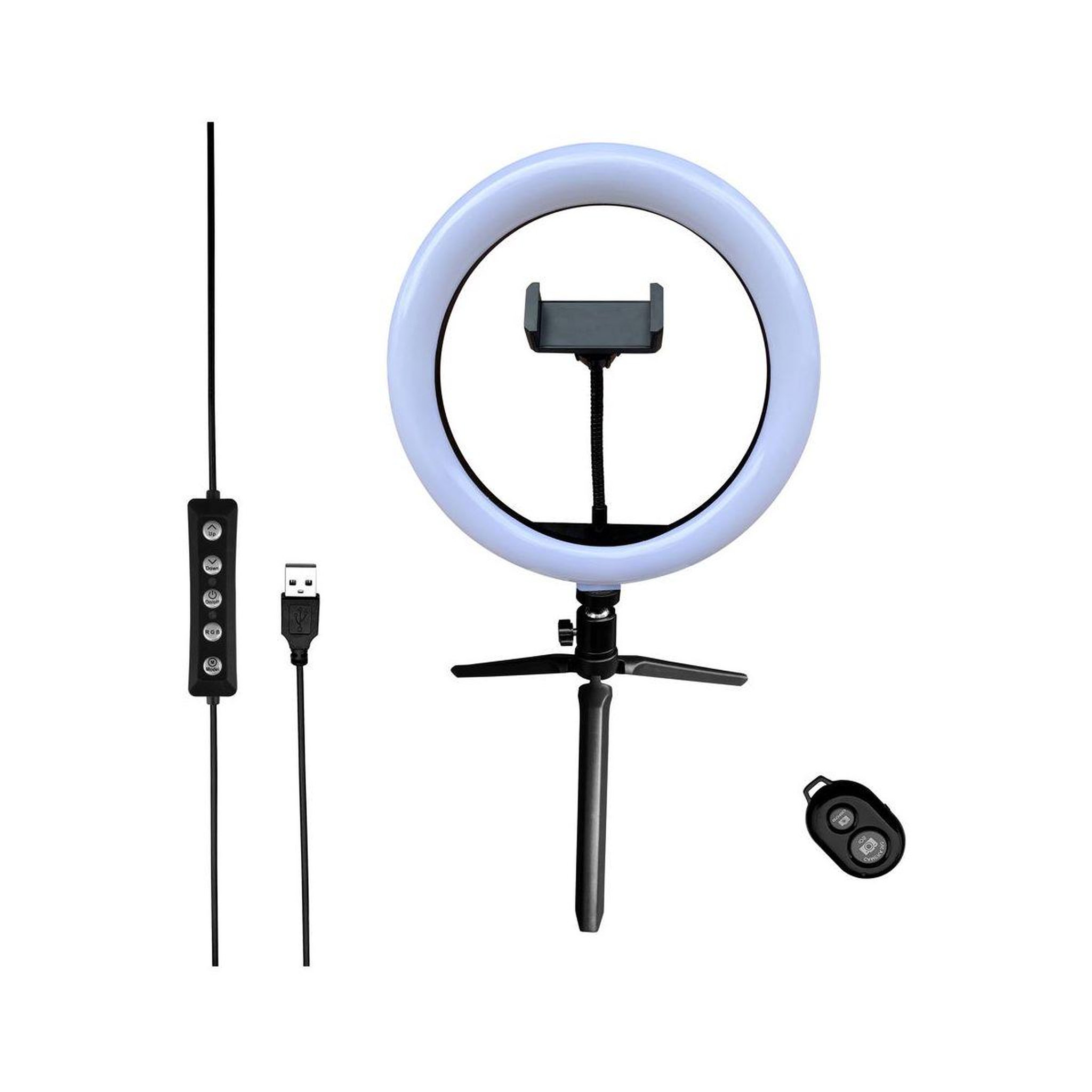 Voir la diapositive 3 : Mobility Lab Ring light trépied avec LED / Vlog