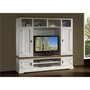 KASALINEA Ensemble meuble TV contemporain en bois massif blanc EMELINE-L 202 x P 53 x H 182,5 cm- Blanc