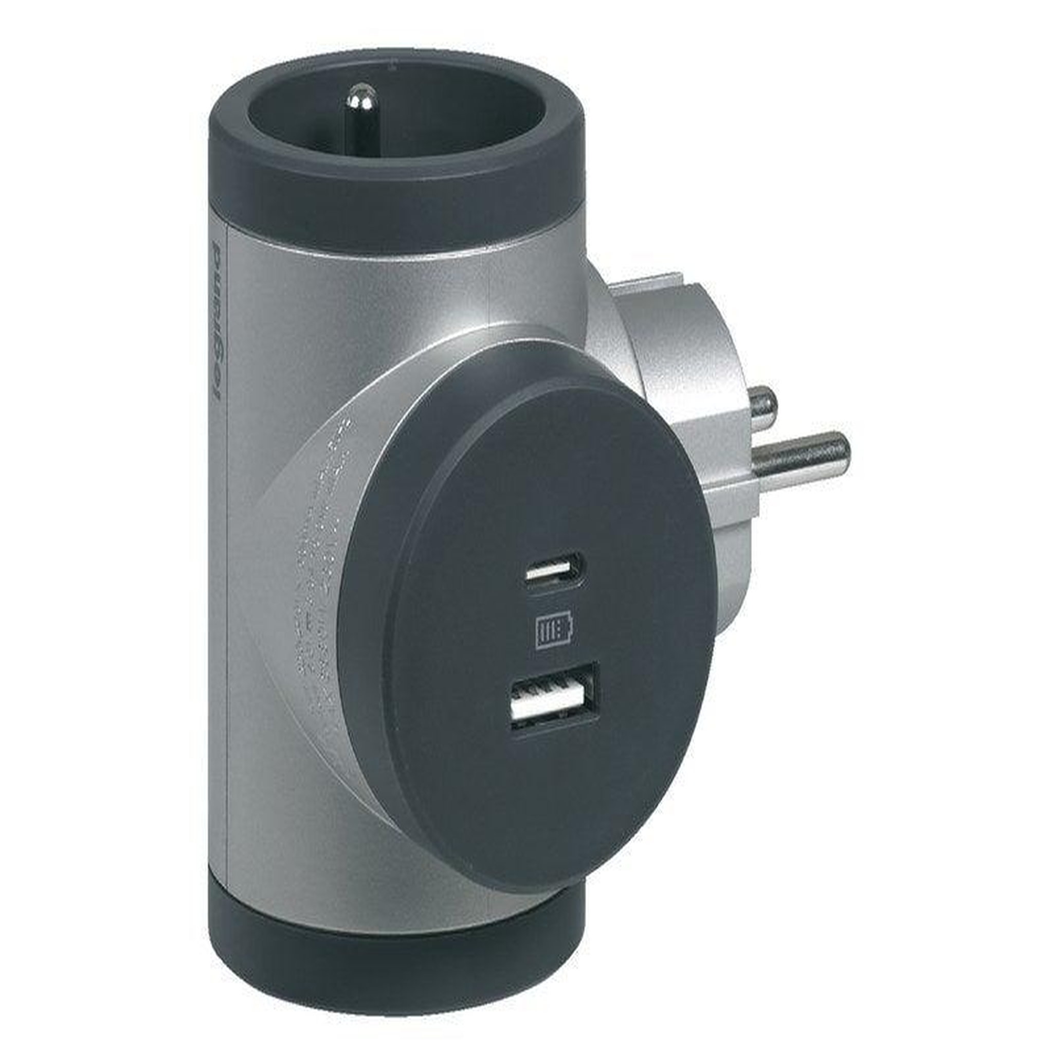 Legrand Triplite Usb Murale Compact, 2 Prises Aluminium