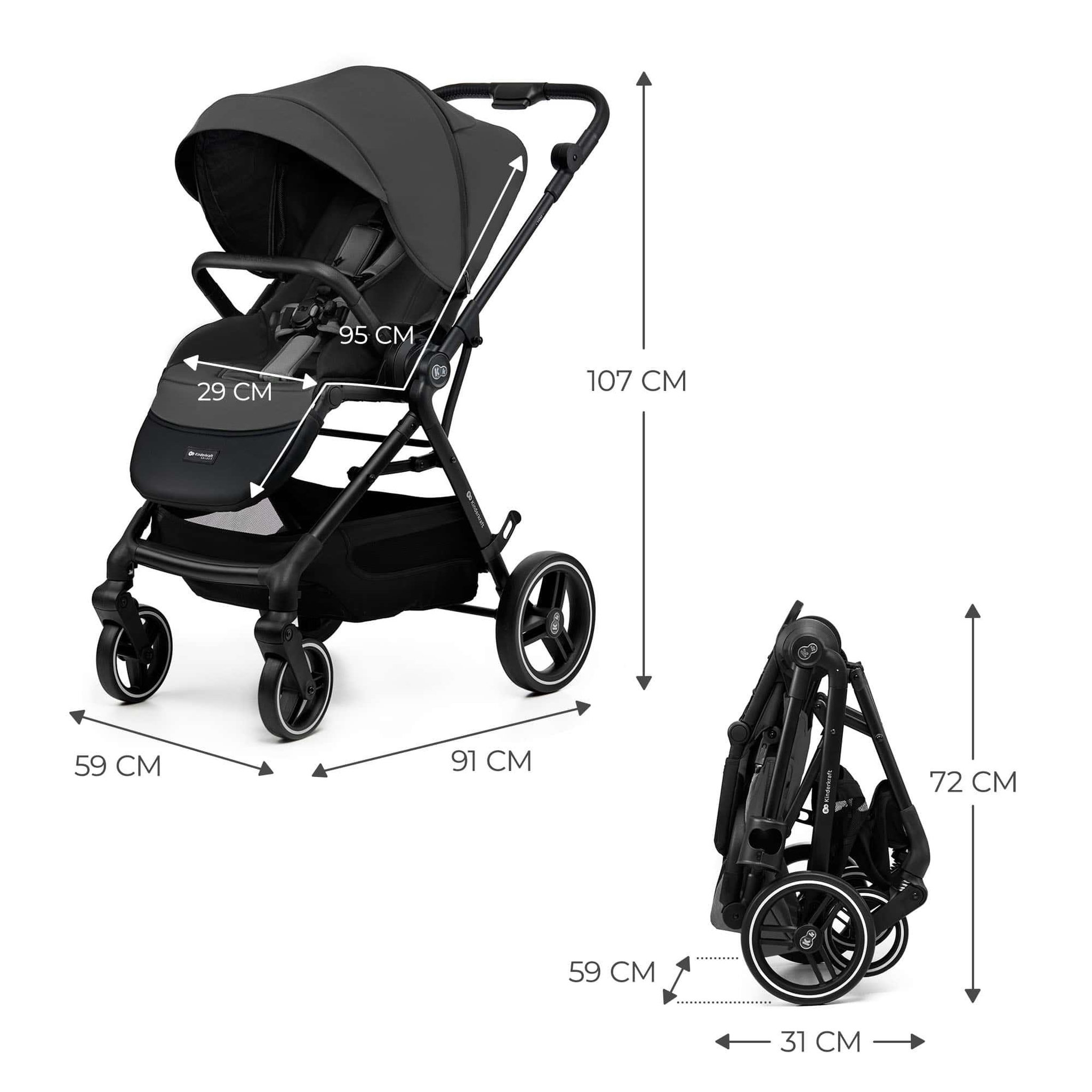 Voir la diapositive 6 : KINDERKRAFT Poussette avec nacelle et accessoires YOXI