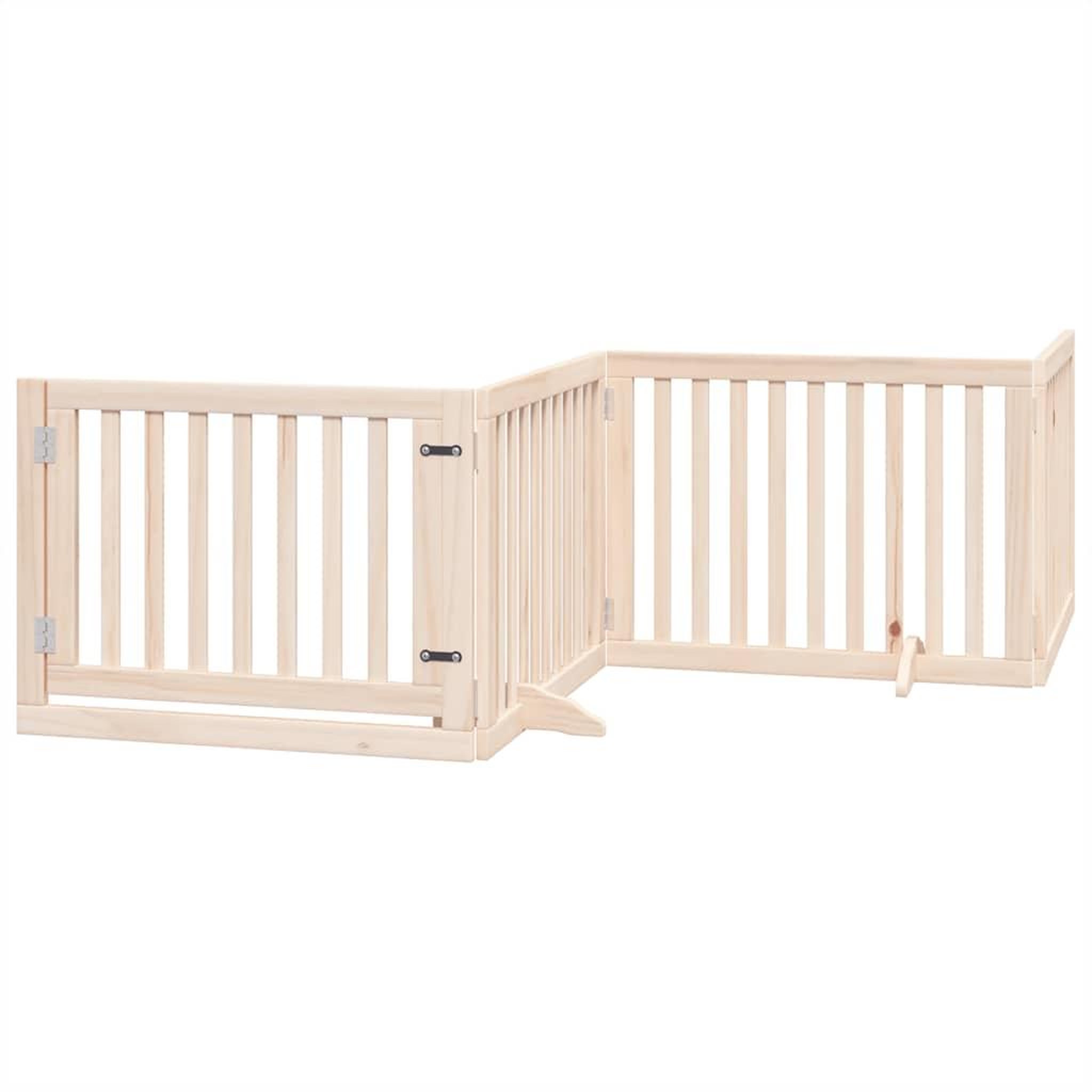 Voir la diapositive 3 : VIDAXL Barriere pour chien avec porte pliable 6 panneaux bois peuplier