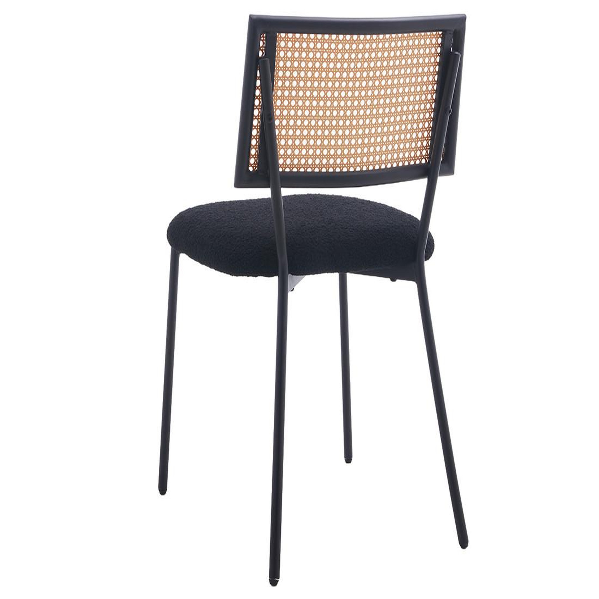 Voir la diapositive 6 : BEST MOBILIER Luciano - lot de 2 chaises cannage - en tissu bouclette