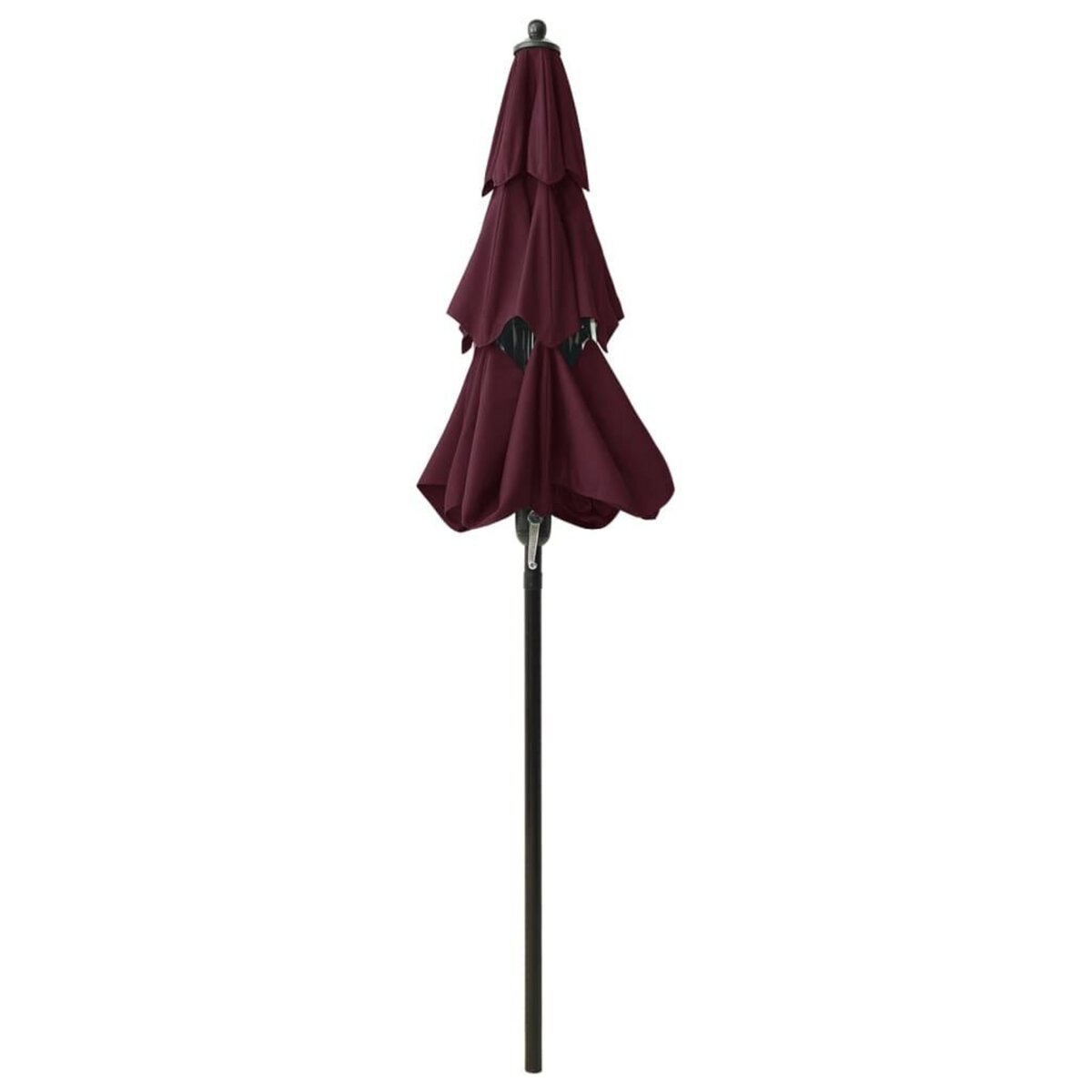 VIDAXL Parasol de jardin a 3 niveaux mat en aluminium rouge bordeaux