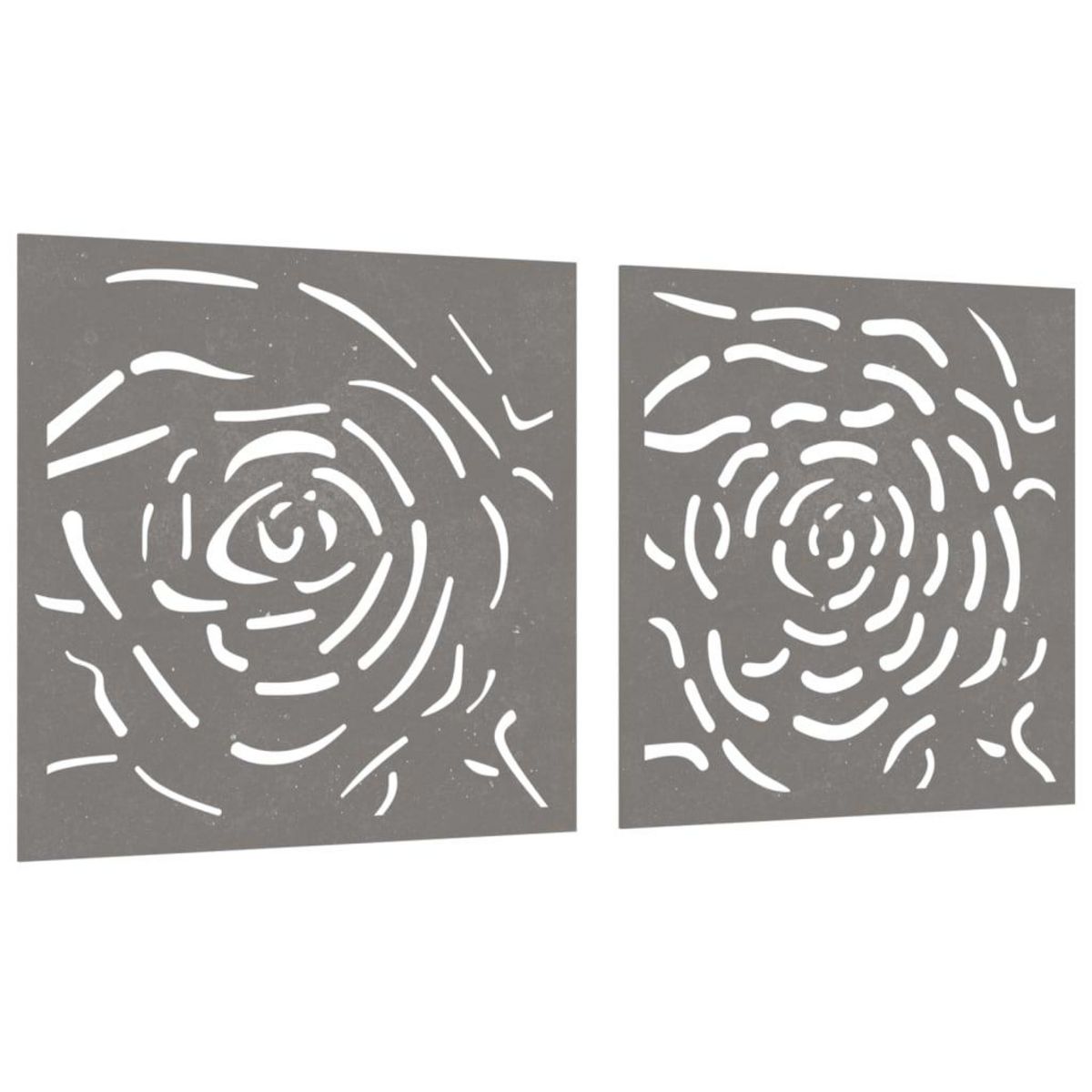 VIDAXL Decorations murales jardin 2 pcs 55x55 cm design de rose