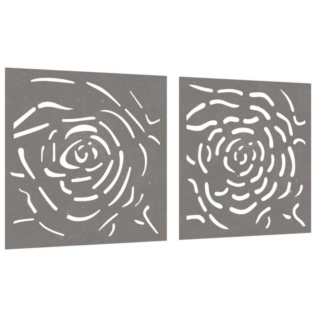 VIDAXL Decorations murales jardin 2 pcs 55x55 cm design de rose