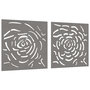 Voir la diapositive 3 : VIDAXL Decorations murales jardin 2 pcs 55x55 cm design de rose