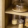 Voir la diapositive 5 : HOMCOM Buffet style bohème - 1 porte, étagère, 2 niches - piètement bois panneaux aspect bois manguier rotin