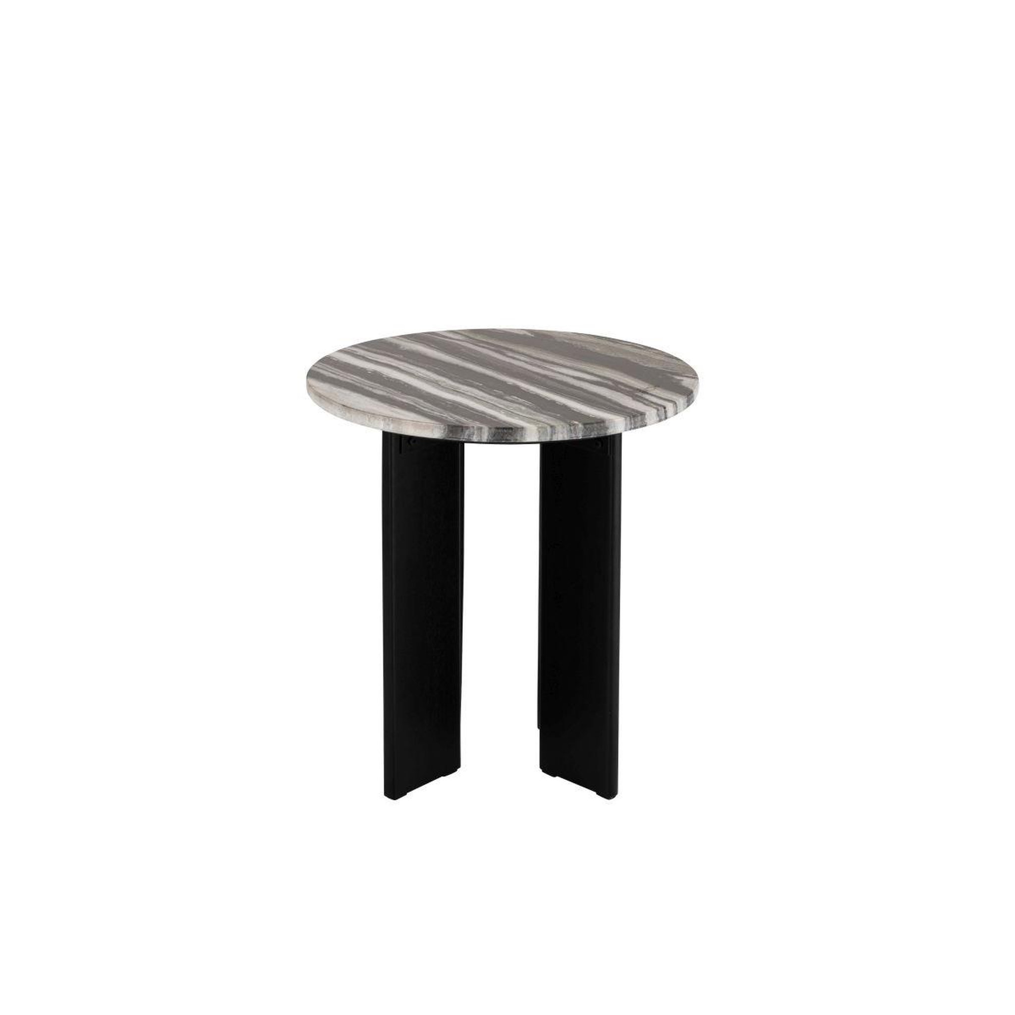 Voir la diapositive 3 : J-LINE Table d'appoint en marbre  mathilde  50cm noir & gris