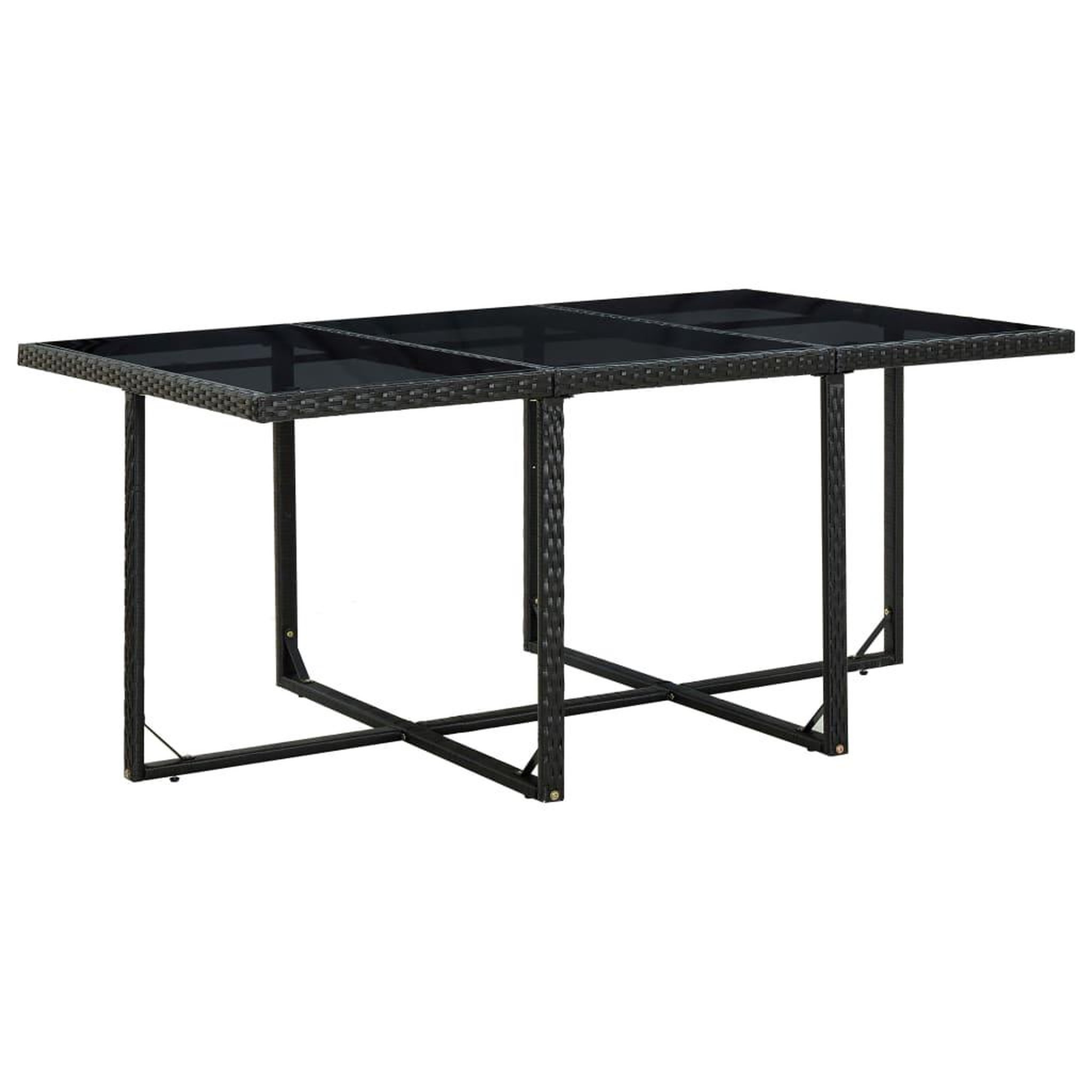 Voir la diapositive 3 : VIDAXL Ensemble a manger d'exterieur 11 pcs coussins poly rotin noir