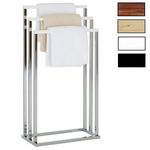 IDIMEX Porte-serviettes EDOARDO, en métal chromé et bois. Coloris disponibles : Gris