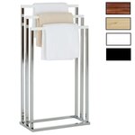 IDIMEX Porte-serviettes EDOARDO, en métal chromé et bois. Coloris disponibles : Gris