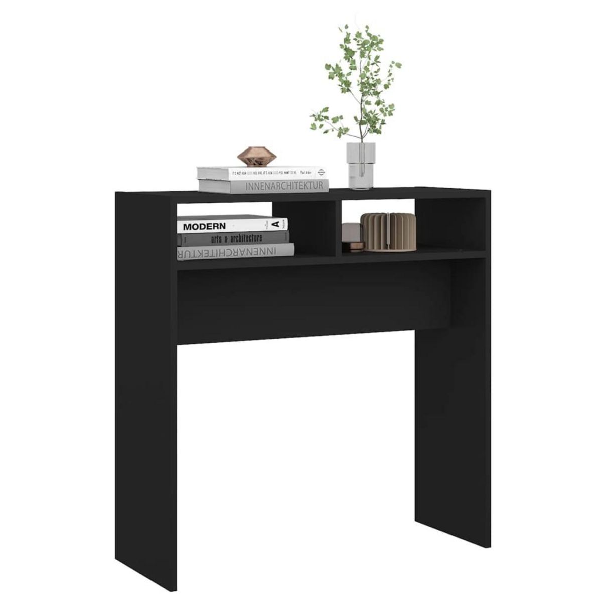 VIDAXL Table console noir 78x30x80 cm bois d'ingenierie