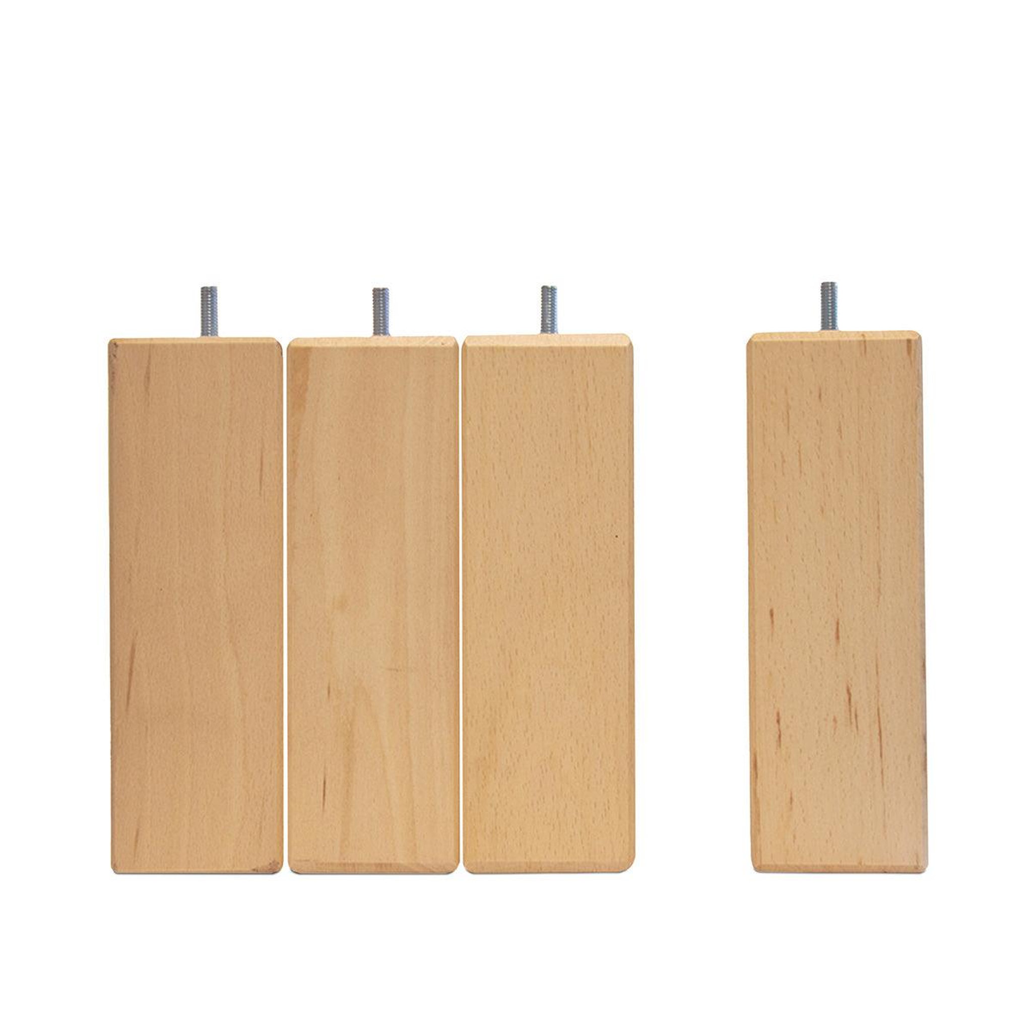 Voir la diapositive 3 : BELLECOUR BELLECOUR LITERIE | Jeu de pieds de lit carrés en bois Blancs (lot de 4)