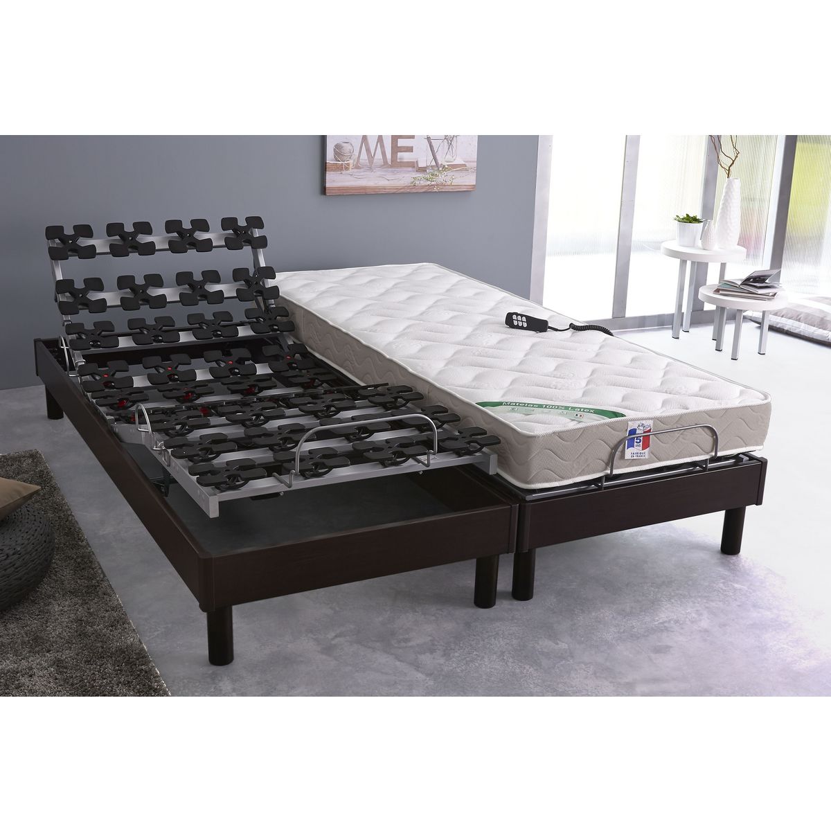 Lit relaxation électrique TPR 100% Latex 3D respirant  180x200 cm  MARIA