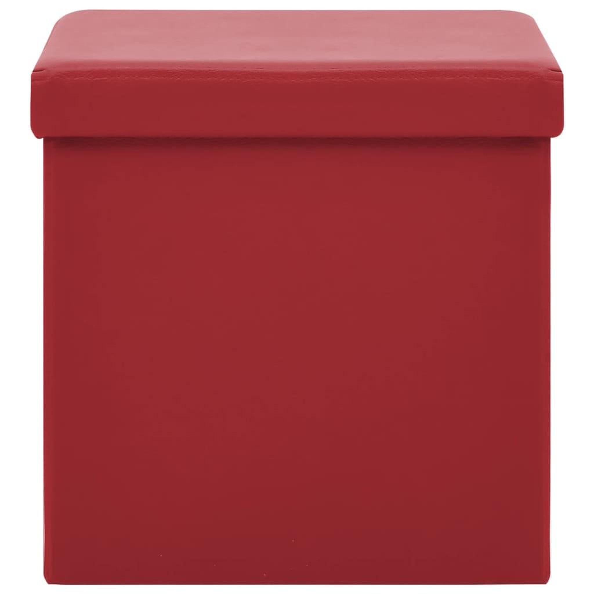 Voir la diapositive 3 : VIDAXL Tabouret de rangement pliable Rouge bordeaux PVC