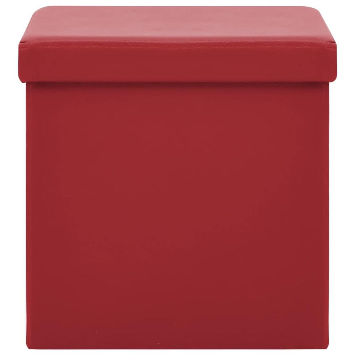 VIDAXL Tabouret de rangement pliable Rouge bordeaux PVC