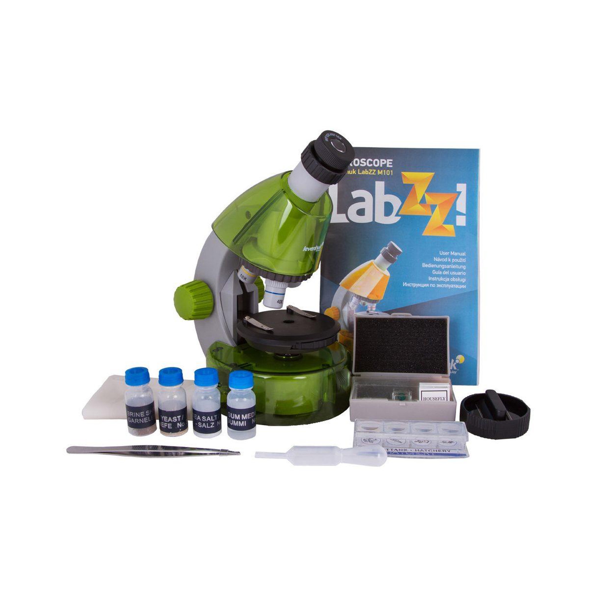 Voir la diapositive 4 : LEVENHUK Microscope  labzz m101 lime (en)