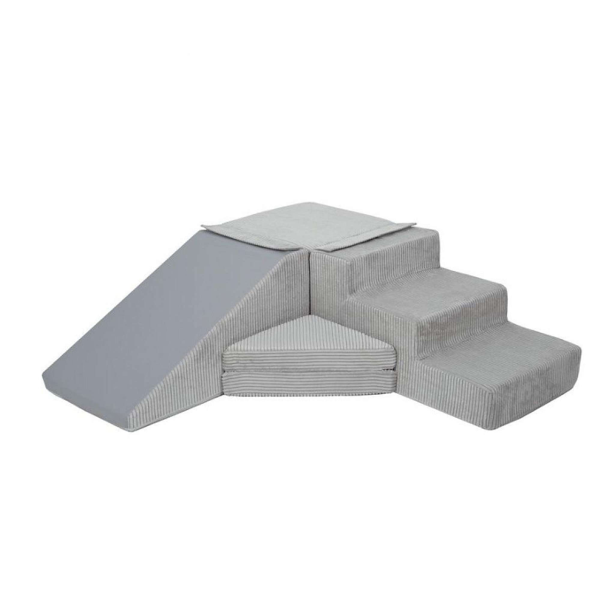 VELINDA Set de 4 blocs en mousse le jeu gris velours côtelé