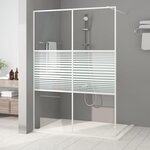VIDAXL Paroi de douche Blanc 140x195 cm Verre ESG transparent