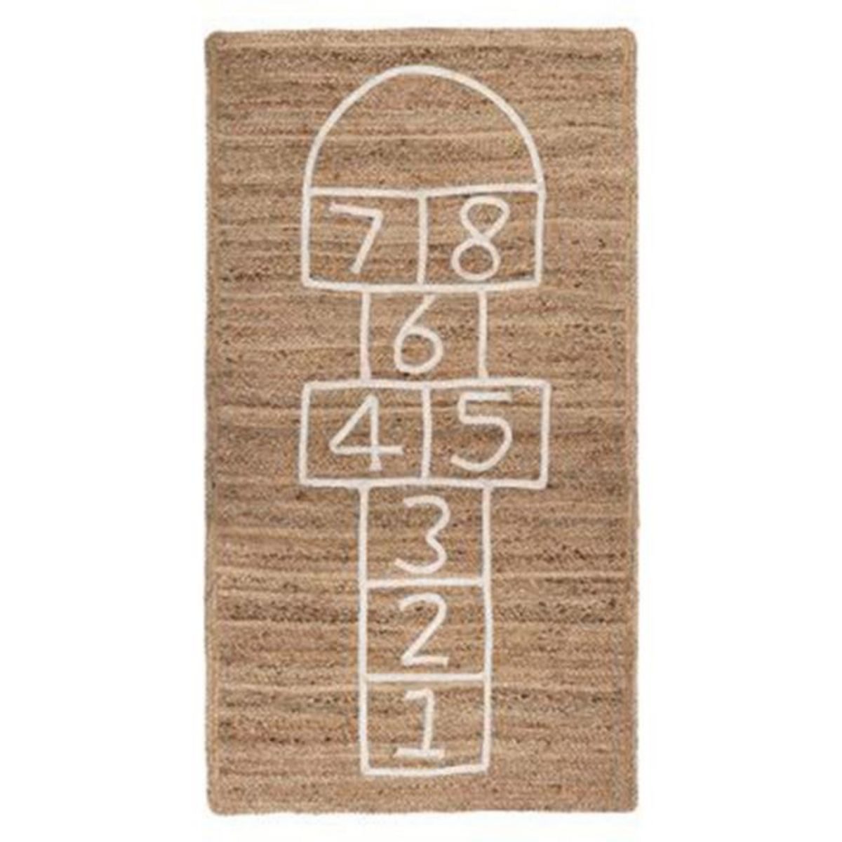 Atmosphera Kids Tapis Déco Enfant Jute  Marelle  80x150cm Naturel