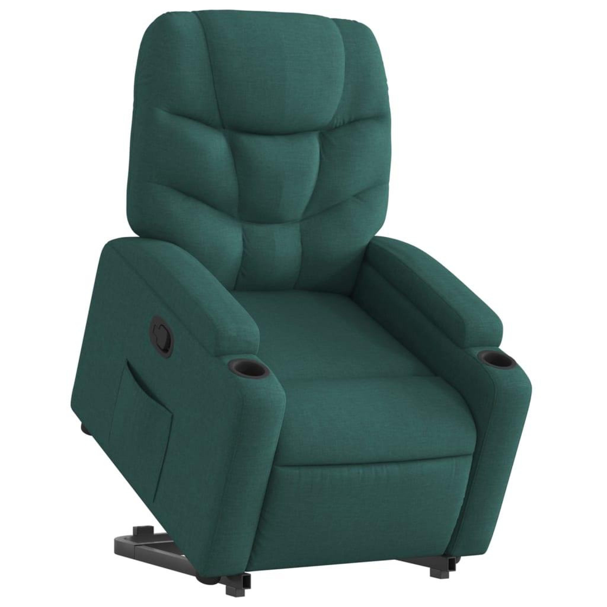 Voir la diapositive 3 : VIDAXL Fauteuil inclinable vert fonce tissu