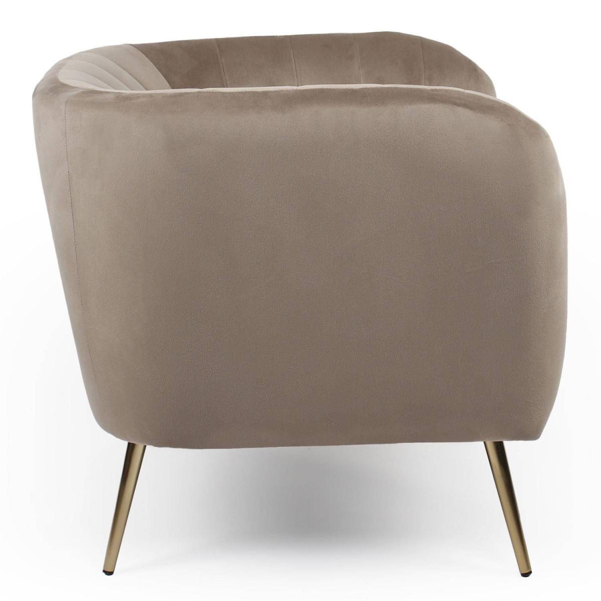 Voir la diapositive 4 : Paris Prix Fauteuil Design en Velours  Reuben  75cm Taupe