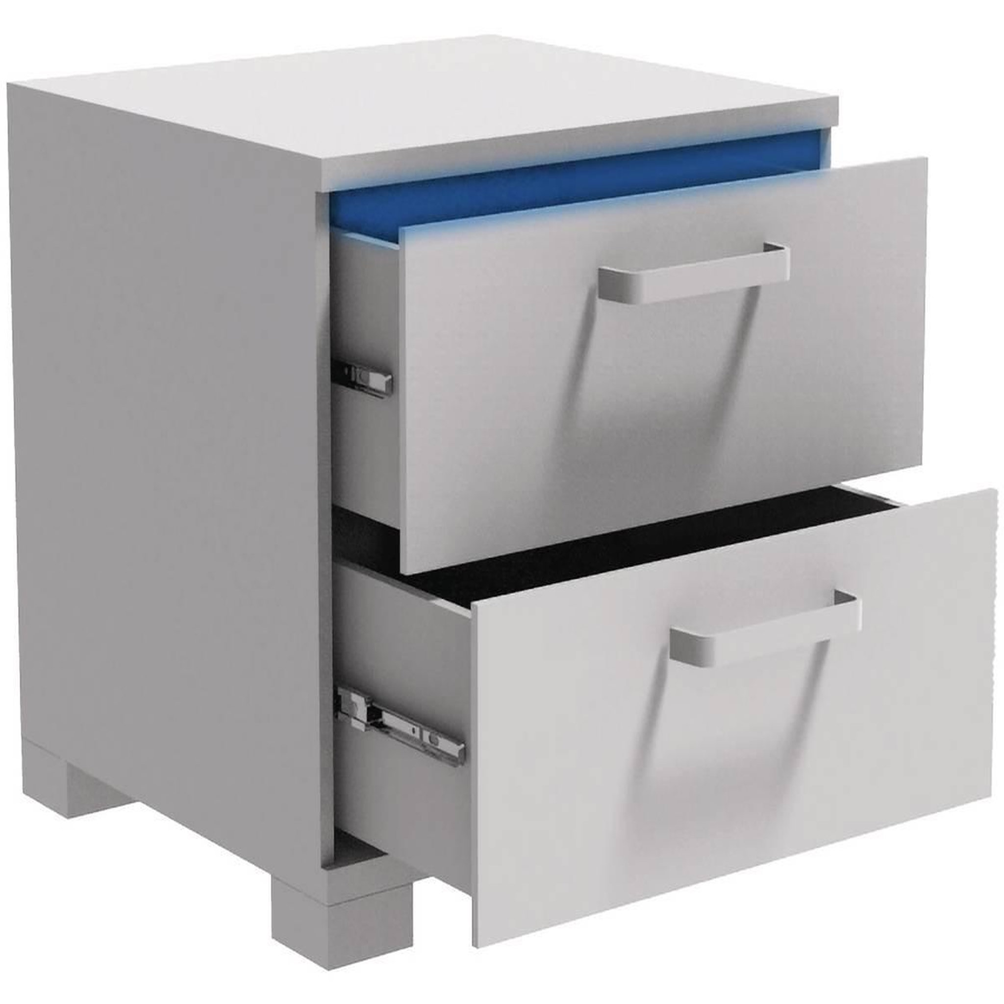 Voir la diapositive 3 : Habitat et Jardin Chevet led  karina  - 41 x 38 x 39 cm - blanc