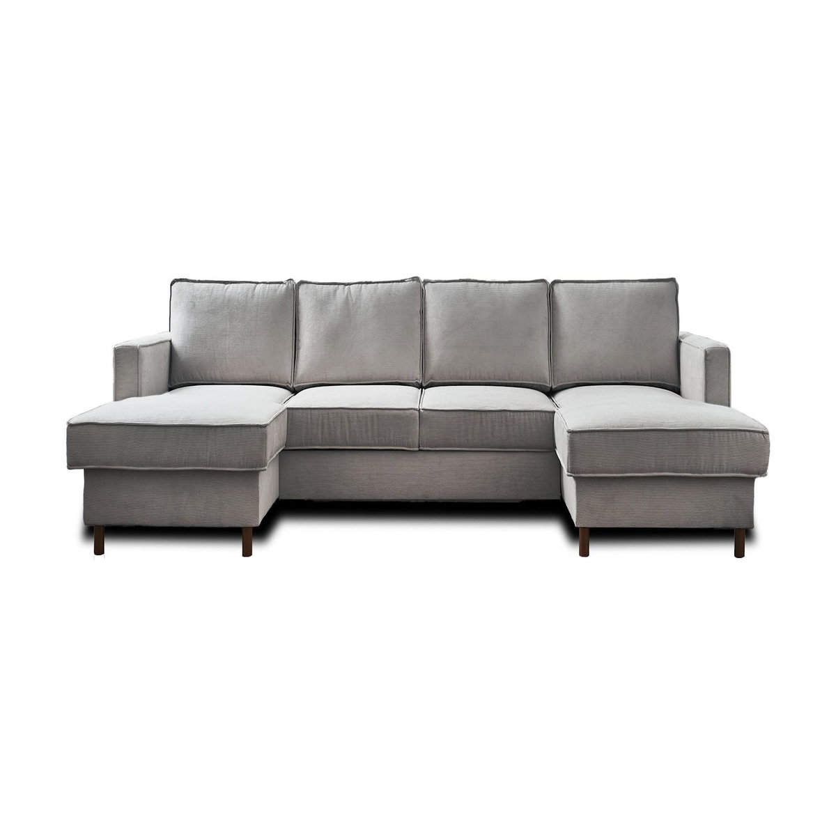 LISA DESIGN Jake - canapé panoramique en u - 7 places - convertible avec coffre - en velours côtelé