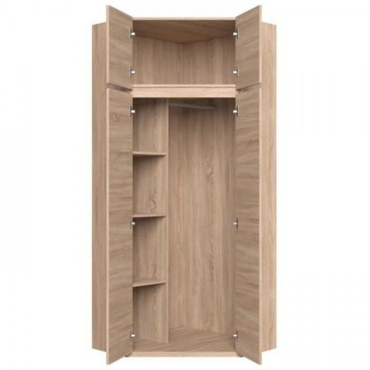 MARKET24 ACADEMICA Armoire d'angle - Décor chene sonoma - Contemporain - Chambre - L 80,5 cm