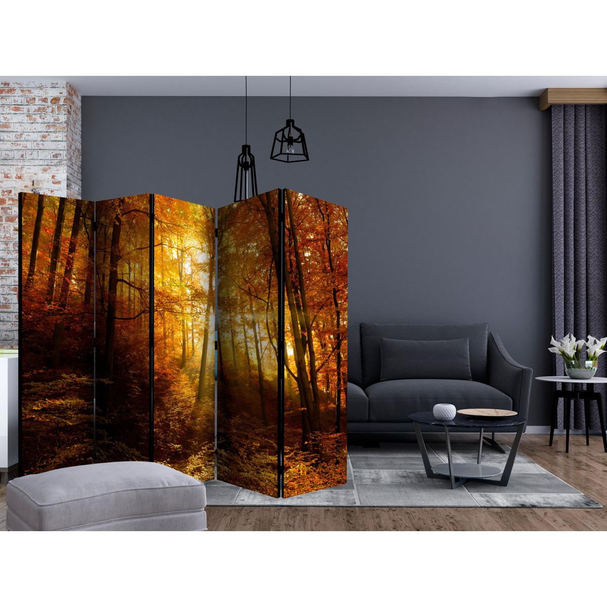 Voir la diapositive 2 : Paris Prix Paravent 5 volets  autumn illumination  172x225cm