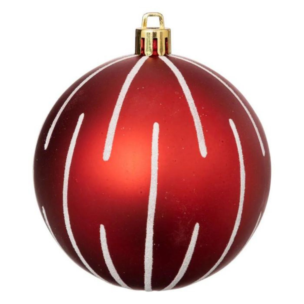 ATMOSPHERA Lot de 8 Boules de Noël  Maison des Couleurs  8cm Rouge & Blanc