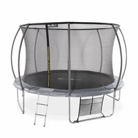 sweeek - Trampoline rond Ø 250cm gris avec filet de protection intérieur -  Pluton Inner – Nouveau modèle - trampoline de jardin 2.50 m 250 cm, Qualité  PRO., Normes EU.