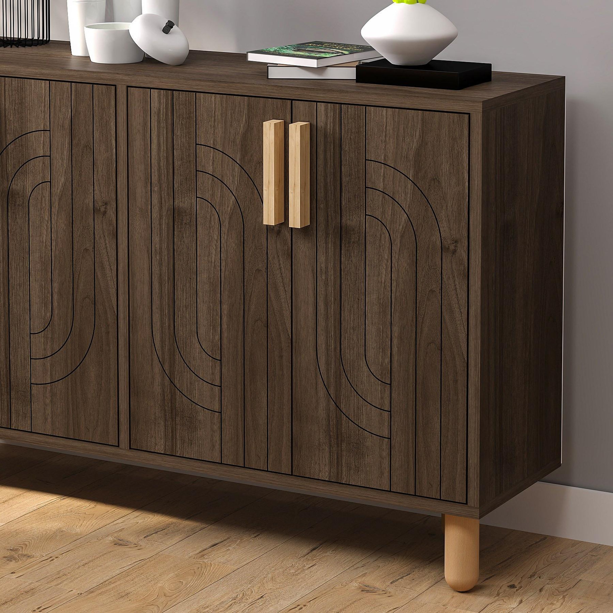 Voir la diapositive 4 : Habitat et Jardin Buffet en bois  Rodney  - 120 x 30 x 74 cm - Marron