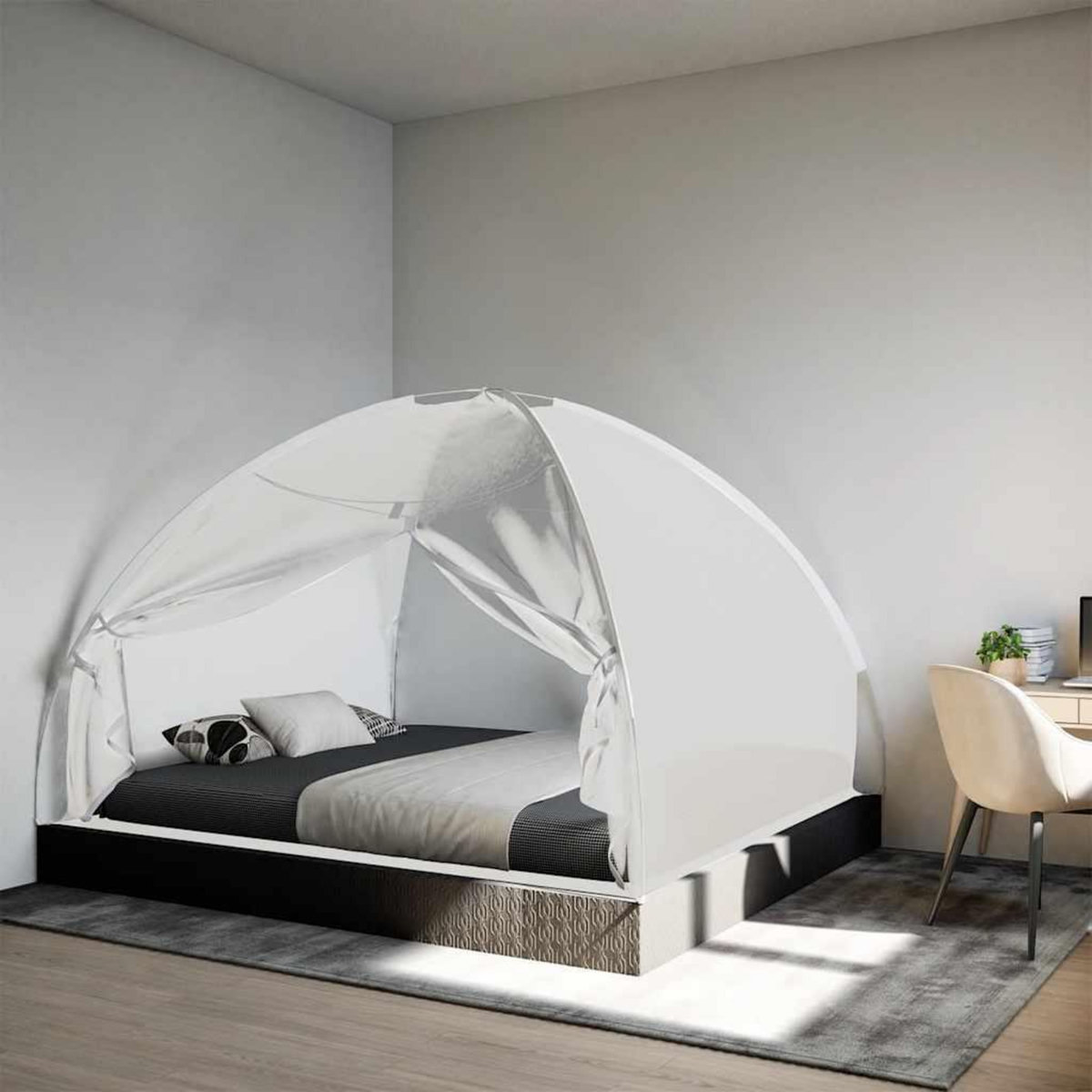 VIDAXL Moustiquaire mongole avec portes 220 maille blanc 200x180x135cm