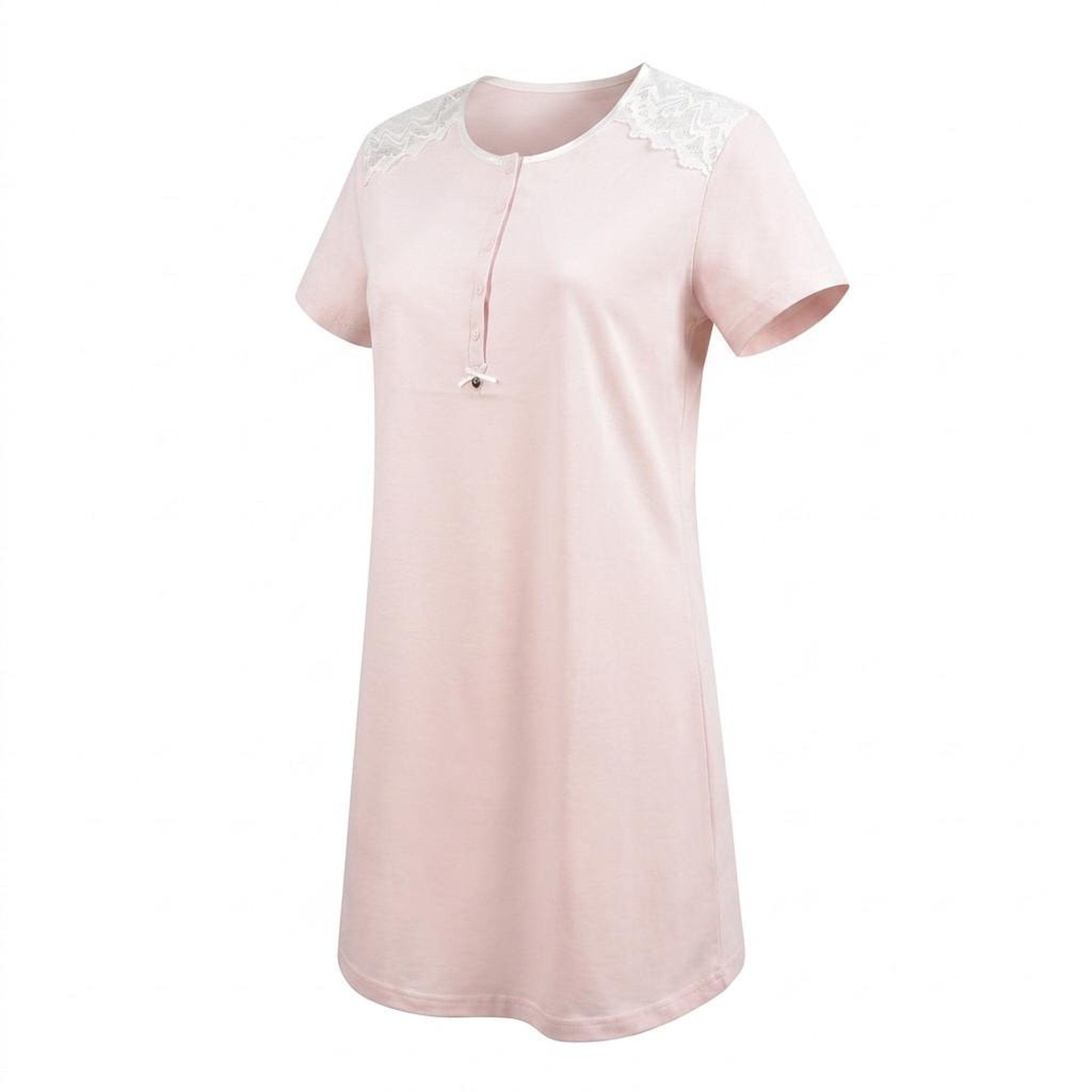 Voir la diapositive 6 : OZABI OZABI Pack 2 Chemises de Nuit Femme Dentelle Boutonné Manches Courtes Coton