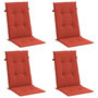 Voir la diapositive 3 : VIDAXL Coussins de chaise a dossier haut lot de 4 rouge melange tissu