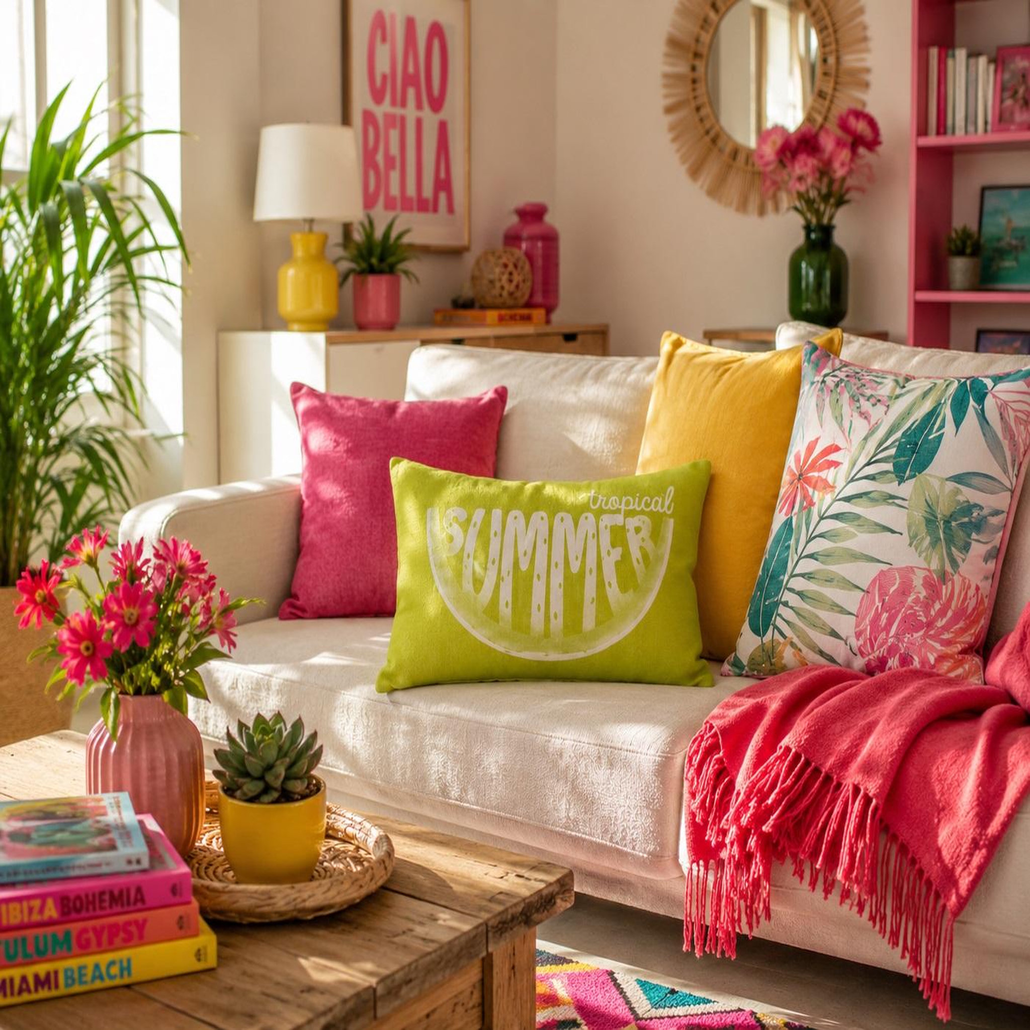 Voir la diapositive 3 : Eden Coussin déhoussable pacifique summer anis