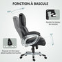 Voir la diapositive 6 : HOMCOM Chaise de bureau direction réglable grand confort - fonction bascule verrouillable - synthétique marron effet vieilli
