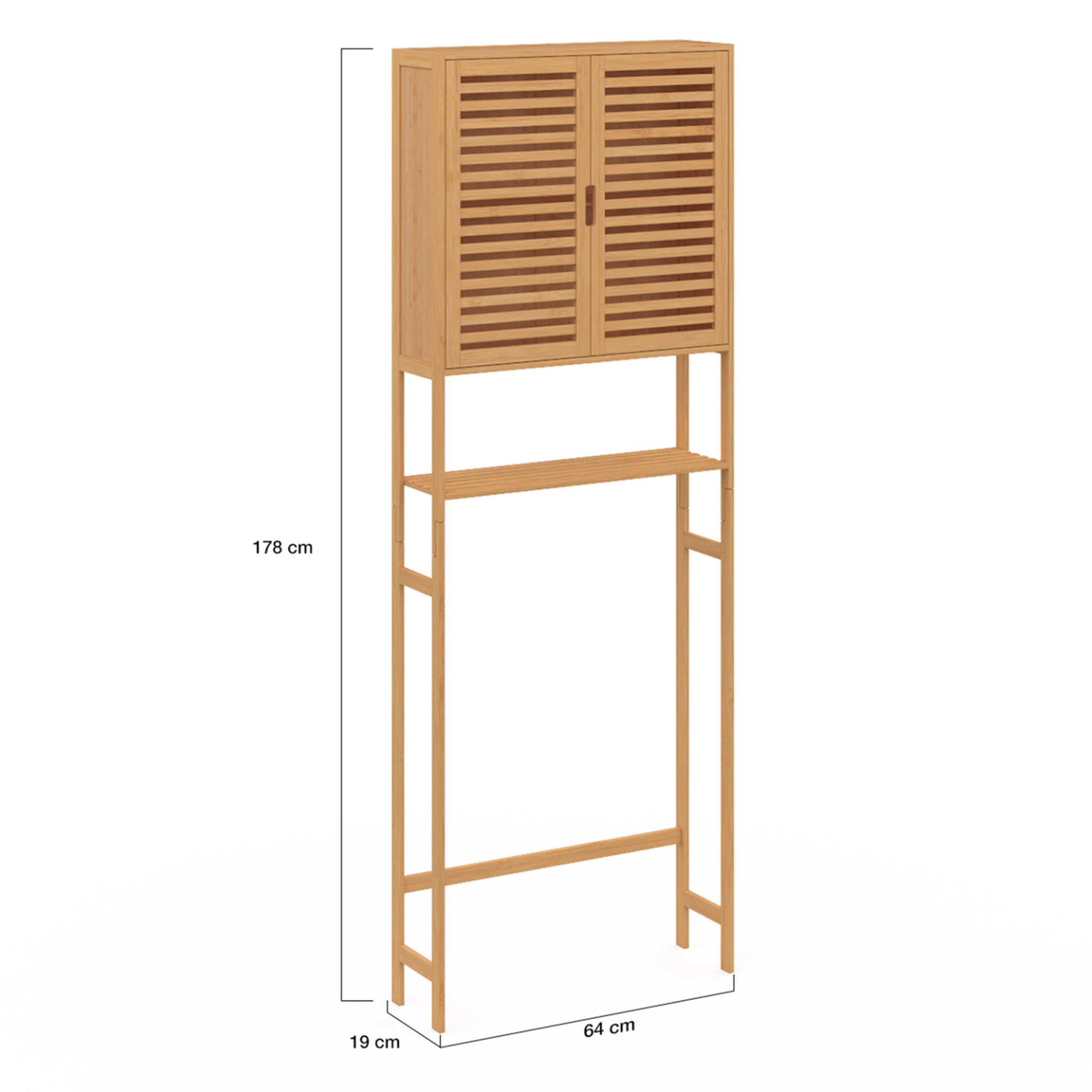 Voir la diapositive 6 : ID MARKET Meuble étagère dessus wc placard bambou bea