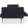 Voir la diapositive 6 : Paris Prix Canapé Convertible Velours  Tybio  191cm Noir