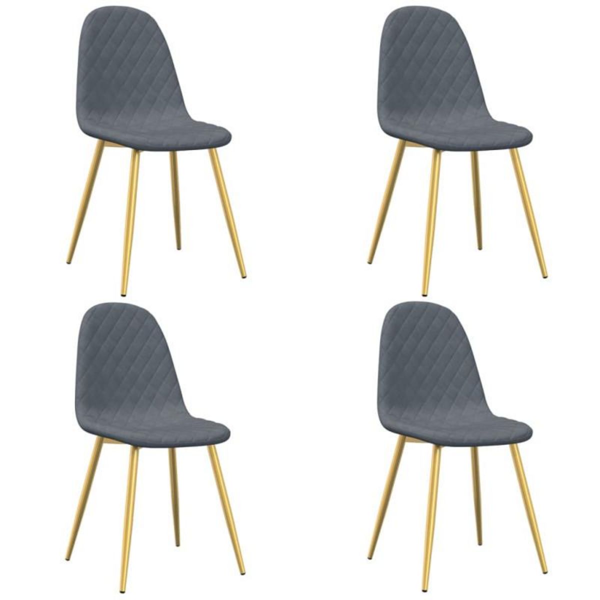 VIDAXL Chaises à manger lot de 4 Gris foncé Velours