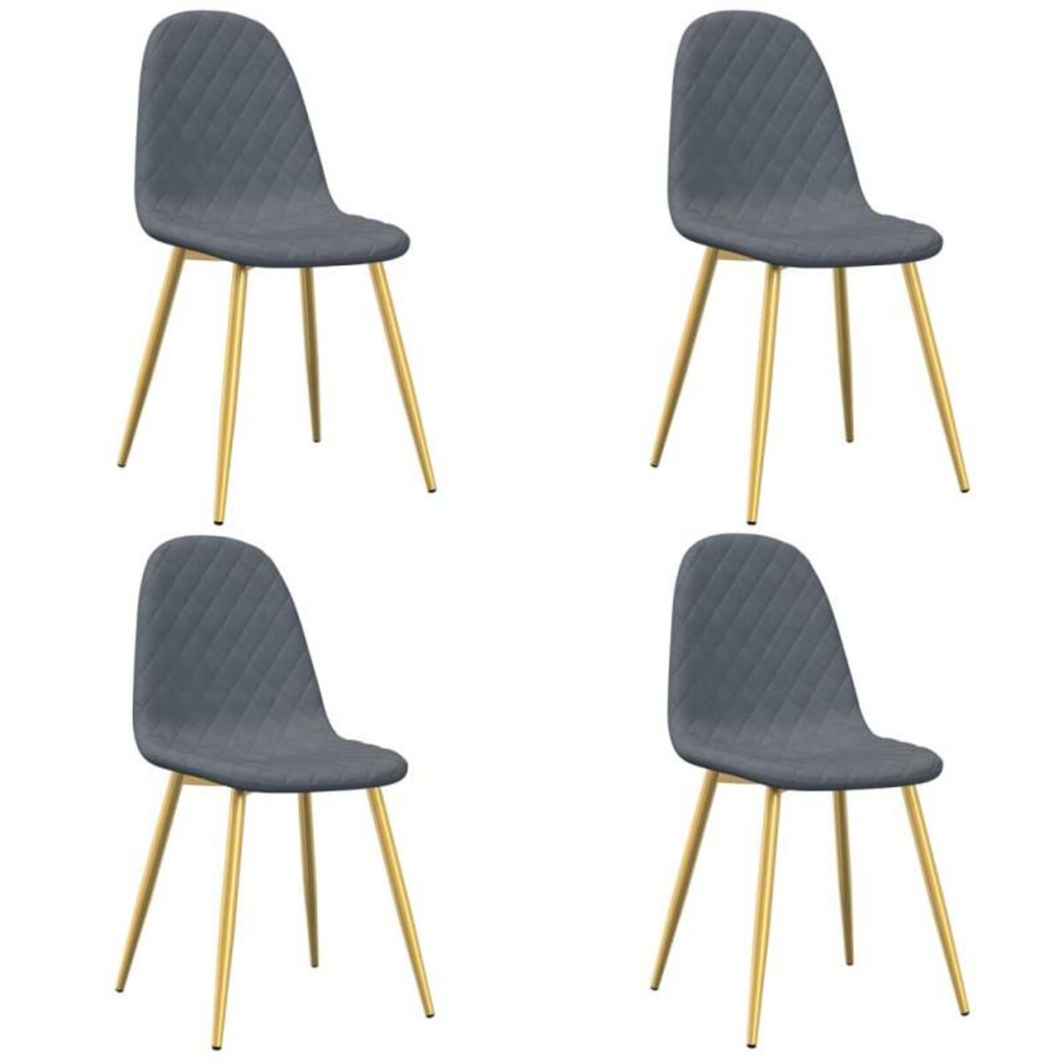 VIDAXL Chaises à manger lot de 4 Gris foncé Velours