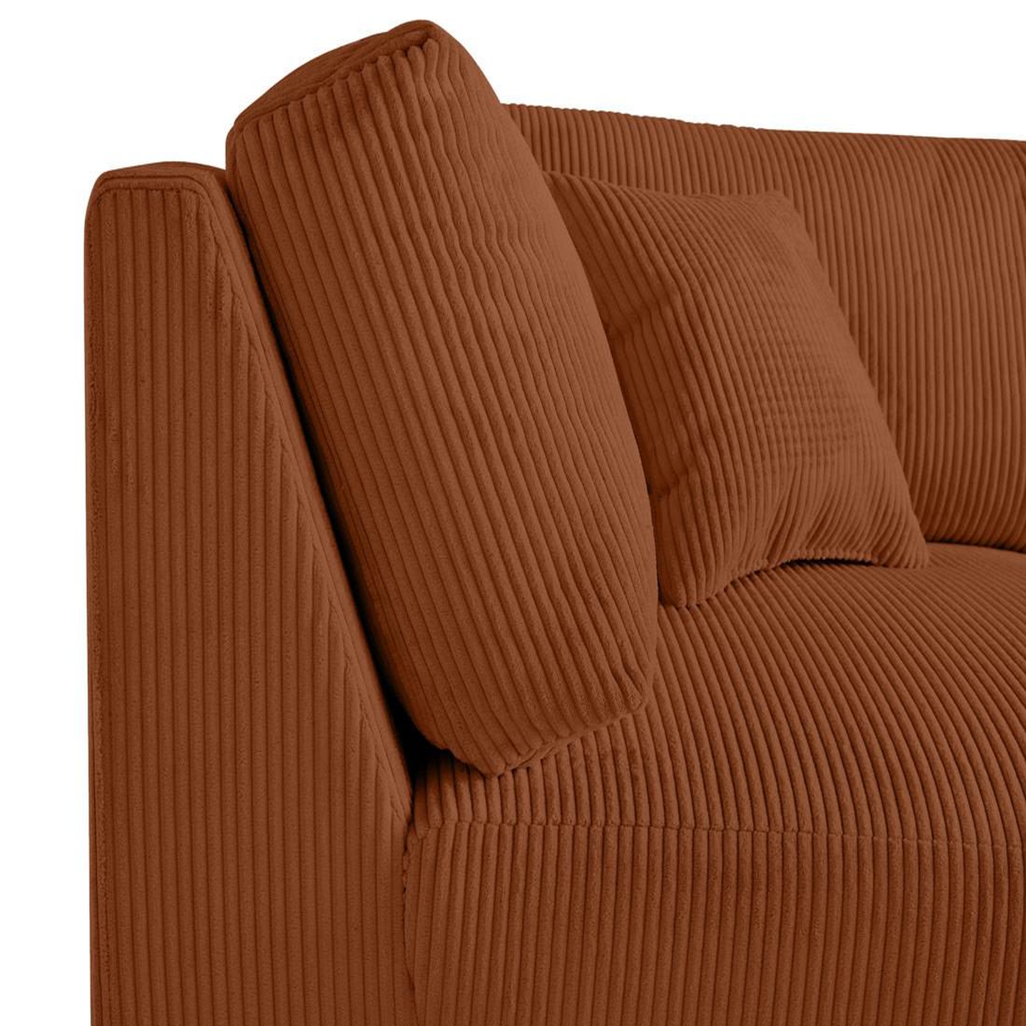 Voir la diapositive 5 : BEST MOBILIER Garance - module d'assise d'angle réversible - en velours côtelé